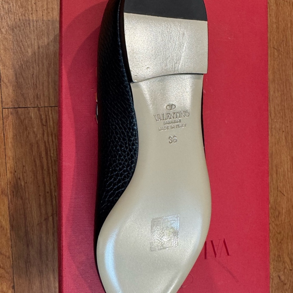 Black Studded Women's Flats - Picture 4 of 9
